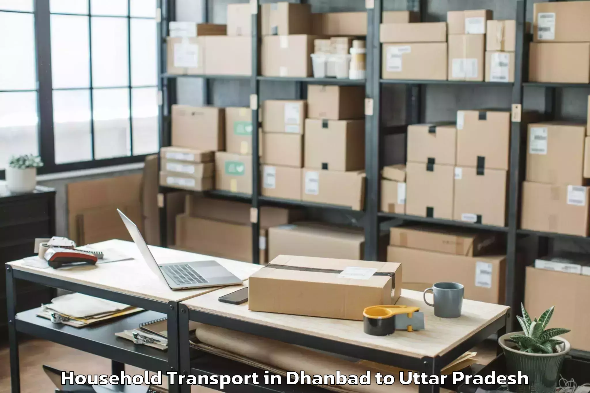 Book Dhanbad to Soraon Household Transport